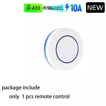 10A 433 МГц RF беспроводной пульт дистанционного управления переменный ток 110 В 220 В влажный контактный релейный приемник кнопочный круглый передатчик для светодиодного освещения