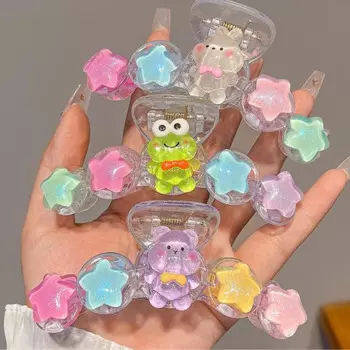 10cm Color Hair Clip New Hairpin Girls Heart Jelly Color Grab Clip Cute Fashion Simple Back of the Head Hair Accessories
