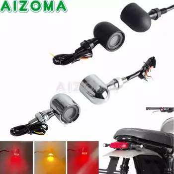10 мм, алюминиевый фонарь для указателей поворота, фонарь для тормоза с желтым и красным хвостом для Harley Sportster Cafe Racer Chopper Bobber