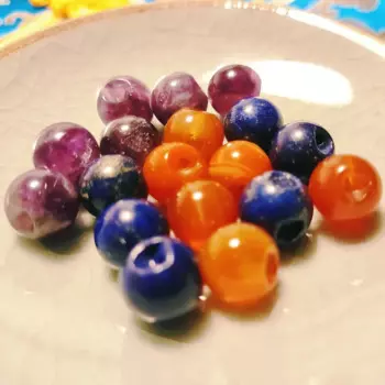 10MM Blue Orange Purple Jade Ball Buttons Bead Natural Marble Sewing Cheongsam Shirt Button Boutique Supplies Lucky Accessories