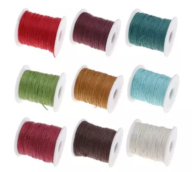 10PC 38 Color about 70m/Spool 1MM Waxed Cotton Cord Thread Cord Plastic String Strap For DIY Rope Bead Necklace Bracelet Making