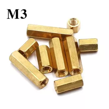 10 шт., двусторонняя Шестигранная латунная стойка с внутренней резьбой, M3 * L = 4-40 мм