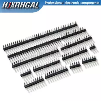 10PCS 1X/2/3/4/5/6/8/10/40 PIN Single Row Right Angle MALE PIN HEADER 2.54MM PITCH Strip Connector Socket 3p/4p/6p/8p/20p/40p