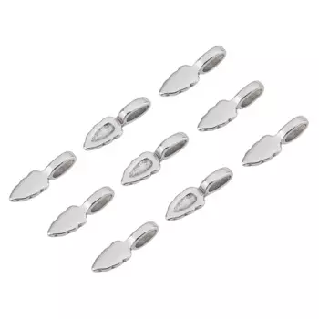 10Pcs 304 Stainless Steel Glue-on Flat Pad Pendant Bails For DIY Handmade Earrings Jewelry Making Findings Accessories