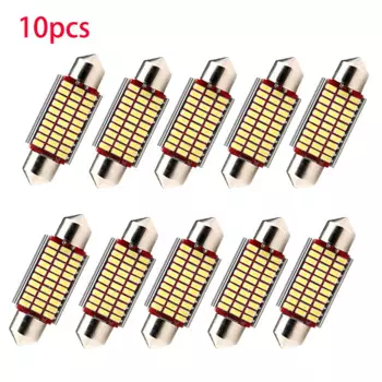 10PCS 31mm 36mm 39mm 42mm LED CANBUS C10W 4014 Chip 12V LED Bulb C5W Dome Lamp Car Interior Lights White Error Free Accessories