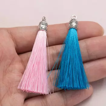 10pcs 5cm Polyester Silk Tassel Fringe with Hanging End Cap Tassel Pendant For Sewing Curtain Accessories DIY Wedding Decoration