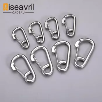 10pcs 60mm/79mm Carabiner Travel Kit Camping Equipment Stainless Steel Survival Gear Camp Mountaineering Hook Outdoor Carabiner