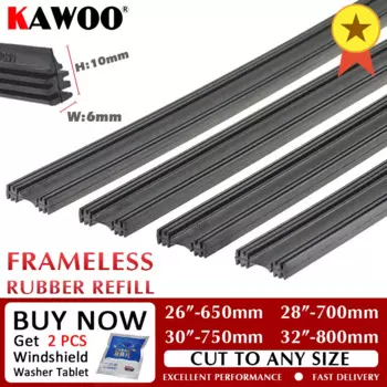 10 шт. Автомобильная Щетка стеклоочистителя, бескаркасная, Резиновая полоса вставка автомобиля, 6 мм, мягкая, 26 дюймов, 28 Дюймов, 30 дюймов, 32 дюйма, аксессуары для ветрового стекла