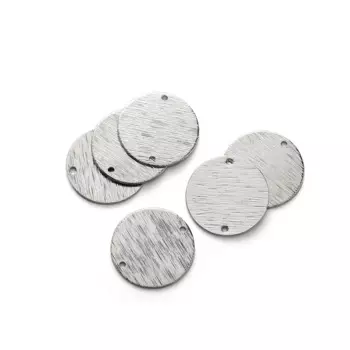 10Pcs Brass Flat Round Connectors 20mm Textured Blank Tag Links With 2 Holes For DIY Earrings Necklace Bracelet Making Supplies