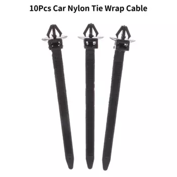10 шт. автомобильные нейлоновые стяжки, фиксирующие зажимы для кабеля, черные автомобильные кабельные стяжки, застежка-молния для всех автомобилей