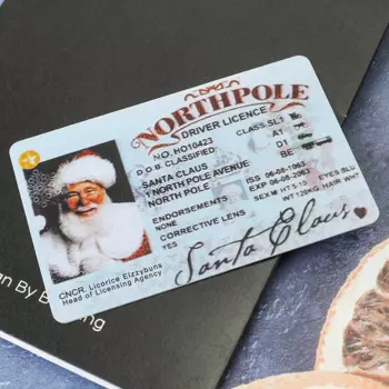 10pcs Cards Santa Claus Drivers Licence DIY Merry Christmas Gift For Children Kids Favor 2025 New Year Party Decoration Supplies