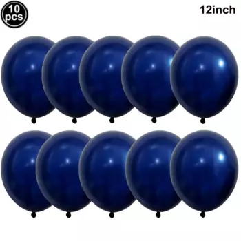 10pcs Chrome Royal Blue Balloons Double-Layered Chrome Metallic Latex Balloons for Parties Wedding Graduation Baby Shower Decor