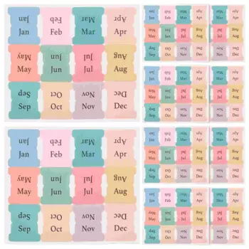 10Pcs Colored Note Labels Month Tabs Planner Page Markers Office Supplies Stationery Stickers Binder Tags Bookmark