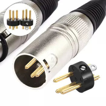 10pcs Connector 3 pin Microphone Audio Devices Male Adapter Three core Metal Balance Speaker Accessories