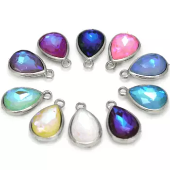 10PCS Crystal Glass Charms Pendants Water Drop Shape Charms for DIY Necklace Pendant Jewelry Making Accessories Supplies