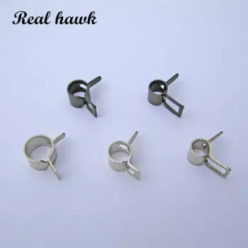 10pcs D3.5-9mm Metal Oil Pipe Clamps Oil Tube Clip Fastener Spare Parts for RC Fixed-wing Aircraft Car/Boat Airplane Model