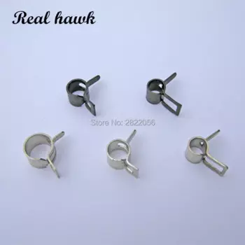10pcs D3.5-9mm Metal Oil Pipe Clamps Oil Tube Clip Fastener Spare Parts for RC Fixed-wing Aircraft Car/Boat Airplane Model
