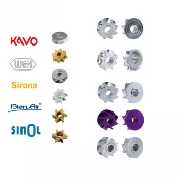 10Pcs Dental Cartridge Impeller KAVO WH Sirona Bien-Air Sinol High-speed Turbine Handpiece Rotor Impeller Spare Parts Dentistry