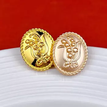 10pcs Embossed Metal Button Sewing Clothing Leather Bag DIY Craft High-Grade Decorative Vintage Oval Dress Buttons Accessories