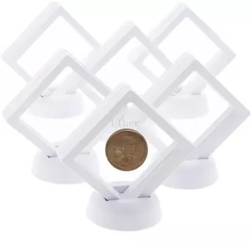 10Pcs Floating Coin Jewelry Display Stand Storage Box for Earring Gems Ring Doll Badge Challenge Coin Medal Holder Organizer