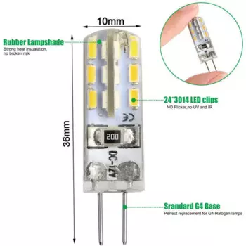 10pcs G4 Led Bulb 1.5/3W 24led 12V AC220V 3014SMD Saving Mini Silicone Warm Lamp 360LM Halogen For Home Chandelier Light P2S0