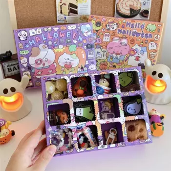 10Pcs Halloween Candy Gift Box DIY Advent Surprise Empty Treat Boxes Favor Candy Biscuit Pumpkin Party Paper Packaging Case