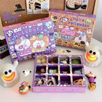 10Pcs Halloween Candy Gift Box DIY Advent Surprise Empty Treat Boxes Favor Candy Biscuit Pumpkin Party Paper Packaging Case