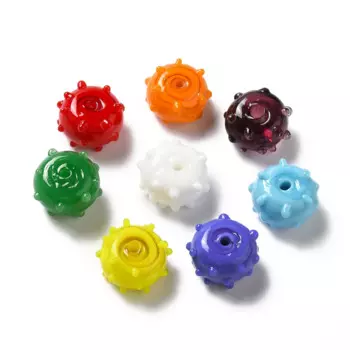 10pcs Handmade Bumpy Lampwork Round Glass Beads For Jewelry Making DIY Charm Bracelet Earrings Necklace Accessories 12x13x8mm
