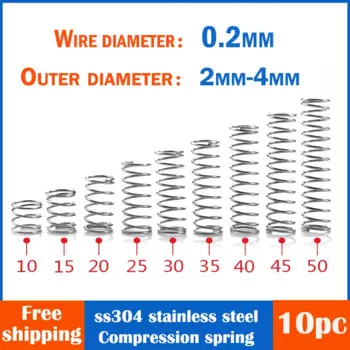 Пружины сжатия Mandodle, нержавеющая сталь 304, 10 шт.