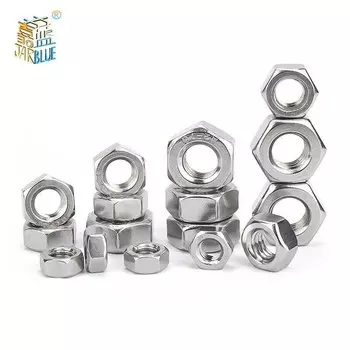 10pcs/lot 304 Stainless Steel Hex Hexagon Nuts DIN555 M2 M2.5 M3 M3.5 M4 M5 M6 M8 M10