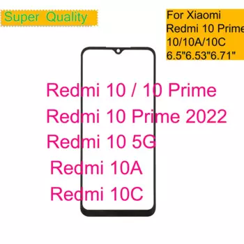 10Pcs/Lot For Xiaomi Redmi 10 5G Prime Touch Screen Panel Front Outer Glass Lens For REDMI 10A 10C LCD Glass With OCA