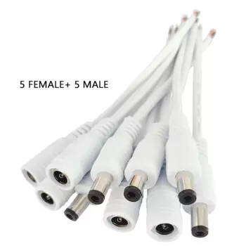 10 шт./лот Мужской Женский кабель постоянного тока Разъем адаптера питания 5,5x2,1 мм Разъем адаптера для ТВ-камеры Светодиодная лента Лента Свет