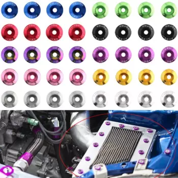 10 шт. M6 JDM Автомобильная Модифицированная лампа, брызговик, шайба, бампер, двигатель, вогнутые шурупы, шайба, болты для номерного знака, Стайлинг автомобиля