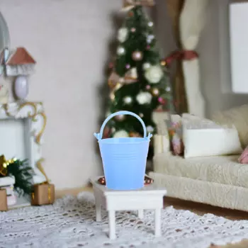 10Pcs Miniature Dollhouse Furniture Accessories Miniature Water Pails Miniature Decorative Buckets for Candy Snack Small Plant S