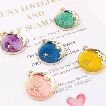 10Pcs Moon Stars Charms Alloy Accessories forJewelry Making Diy Bracelet Necklace Earrings Handmade Accessories Supplies