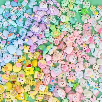 10Pcs New Resin Mini Candy Cartoon Slime Series Kawaii Flat Back Cabochons Scrapbooking DIY Jewelry Craft Decoration Accessories