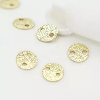 10Pcs Pure Brass 14K Real Gold Plated Hammered Circle Round Disc Stampings Plate Connectors For Diy Boho Earrings Jewelry Making