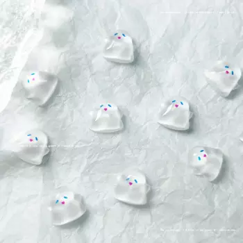 10pcs Resin 3D Halloween Nail Art Charms Cute Little Ghost Acrylic Nail Decorations Parts Flatback Rhinestones DIY Accessories