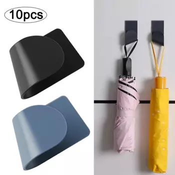 10Pcs/Set Wall Mounted Self-Adhesive Pot Lid Holder Punch-Free Pan Cover Storage Rack Pan Lid Organizer Kitchen Tool Organizer