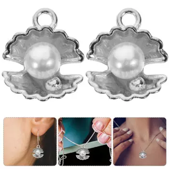 10pcs Shell Pendants Faux Clam Beads Charms for Necklace Bracelet Making Unique Design Versatile Jewelry Craft