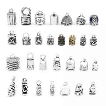 10pcs Silver Color Metal End Bead Caps Jewelry Finding Charms Tassel Cap Crimp End Bracelet Jewelry Accessories