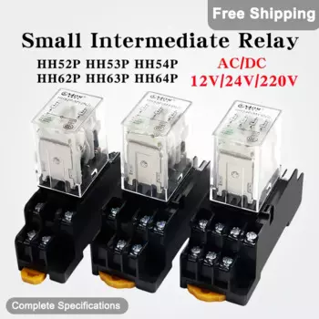 Реле HH52P HH53P HH54P HH62P HH63P HH64P AC/DC 12V/24V/220V