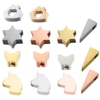 10Pcs Stainless Steel Animal Butterfly Geometric Shape Spacer Beads Charms Positioning For DIY Gifts Jewelry Making Accessories
