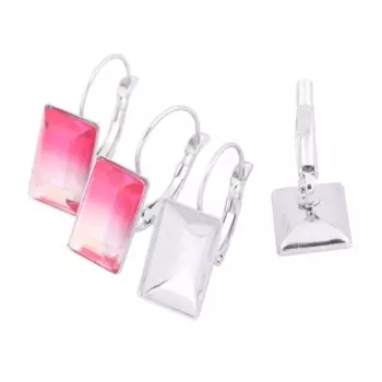 10pcs Stainless Steel Fit 10x14mm rectangle Crystal Stone Earring Base Setting Blanks Diy French Leverback Earring Findings