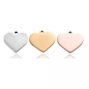 10pcs Stainless Steel Heart Charms Bracelet Connectors Pendants Earrings Findings DIY Jewelry Making Handmade Accessories