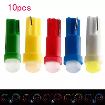 10PCS T5 LED Lights W1.2W W3W LED Car Interior Light Auto Side Wedge Dashboard Gauge Instrument Lamp Bulb 4014 LED Super Bright
