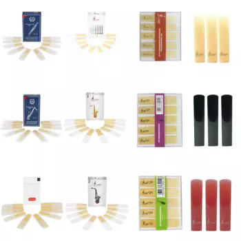 10Pcs Tenor Alto Soprano Saxophone Reeds Clarinet Reed Strength 2 2.5 3 Woodwind Instrument Parts Accessories High Quality Reed