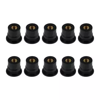10pcs Universal Motorcycle Fairing Windscreen 6mm Wellnuts Well Nut for Honda Yamaha Suzuki Kawasaki Windshield M6 Wellnut
