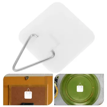 10pcs Wall Hanging Photo Frame Adhesive Hook Picture Plate Hanger NailFree Plastic Platter Hooks Home Decor Storage