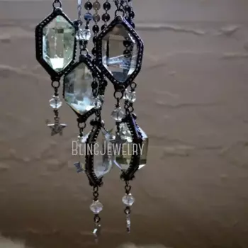 10pcs Women Collar Arcane Citrine Crystal Star Necklace Y2K Accessary Witch Witchcraft Gothic Vampire Goth Statement Jewerlry